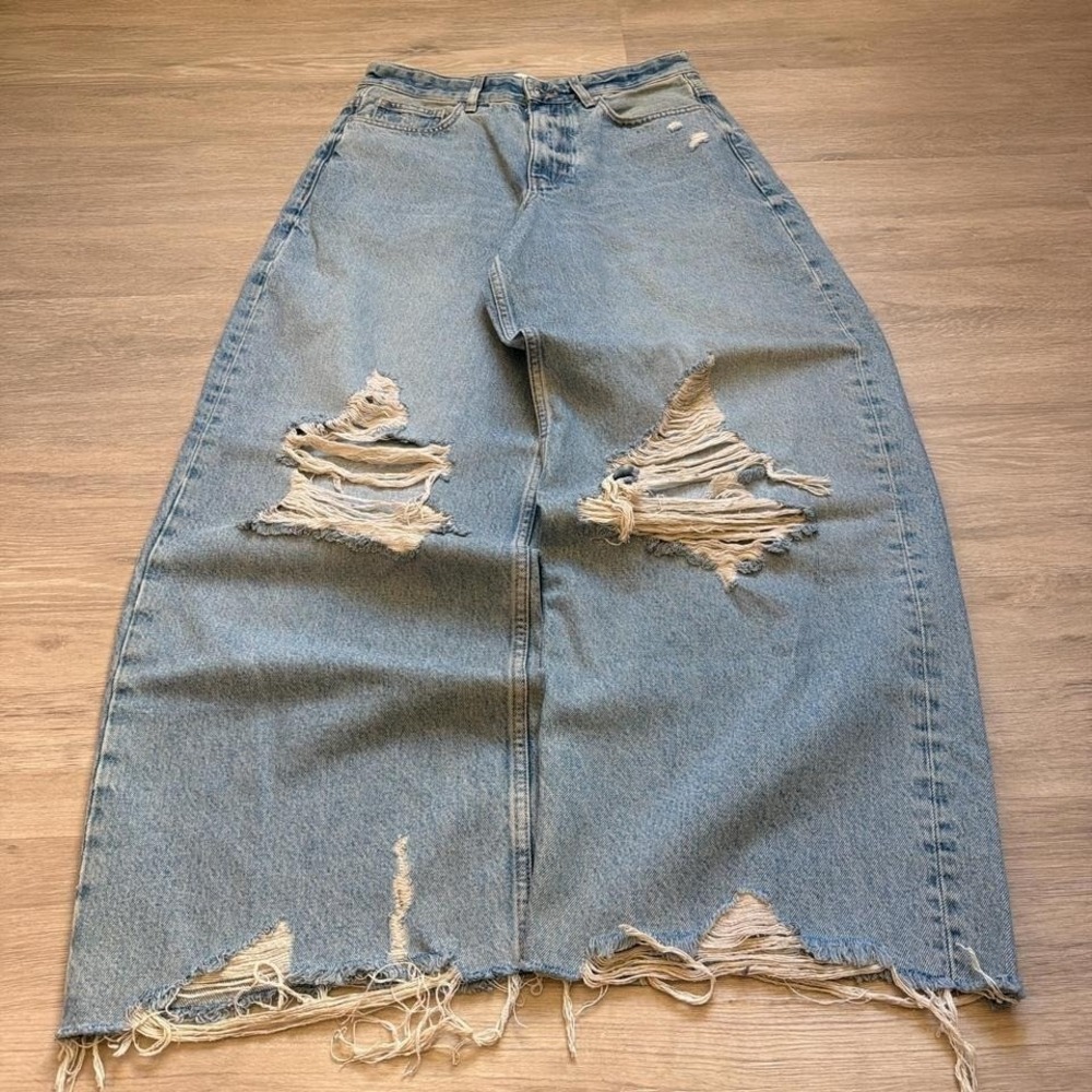30x28 Blue Baggy Wide Leg Heavyweight Denim Jeans Y2K 2000s